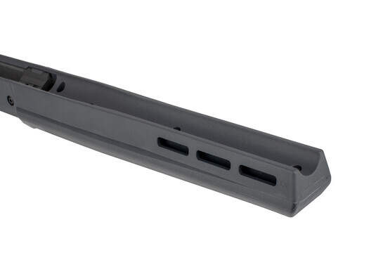 Magpul long action Hunter 700 stock for right handed actions in grey with M-LOK accessory slots